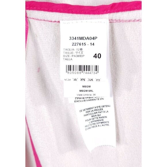 MSGM Faux-Leather Midi Wrap Dress Size 40 US 4 S Pink - Picture 13 of 16